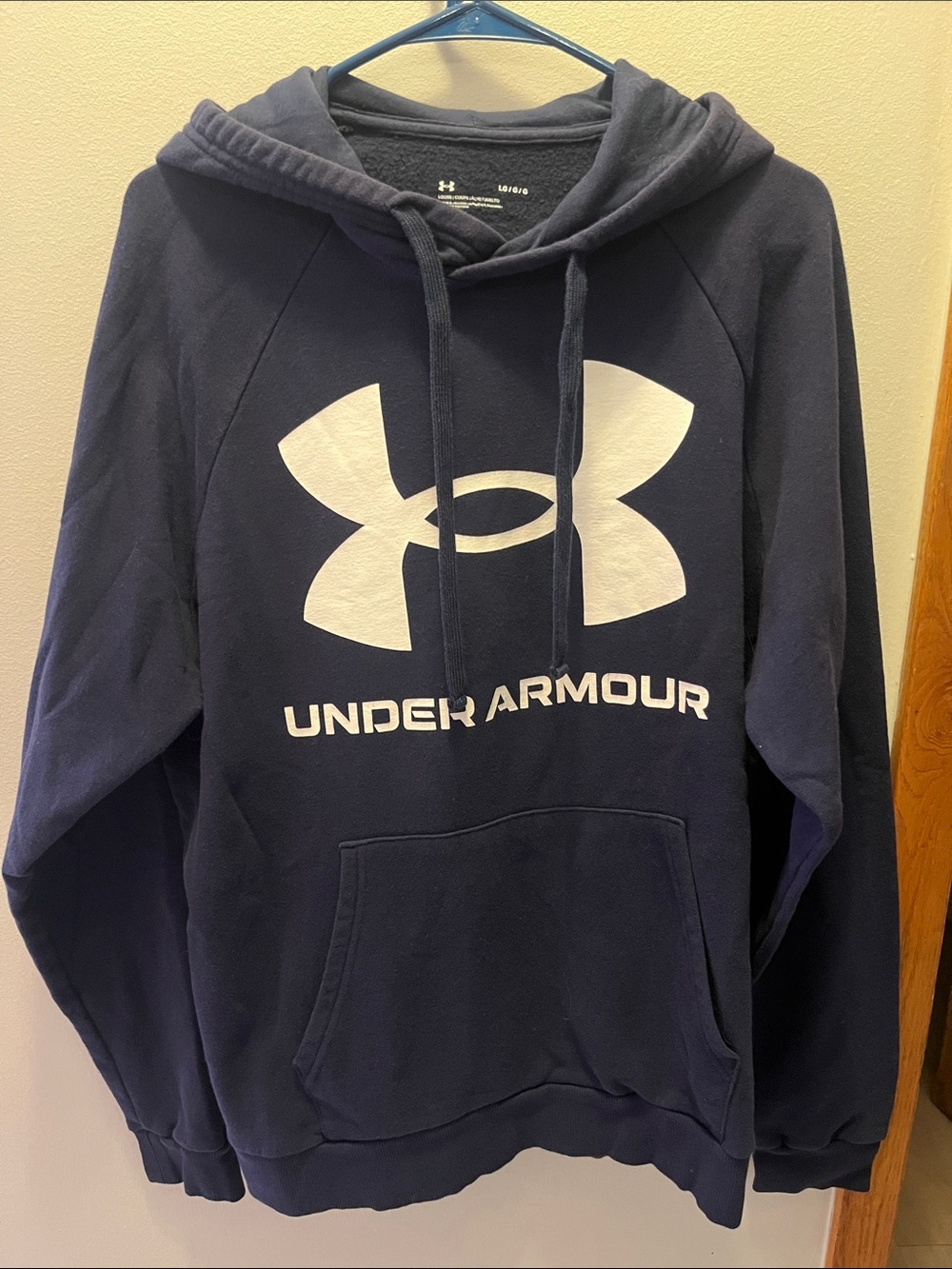 Under Armour Men's Navy Crewneck Hoodie with White Logo